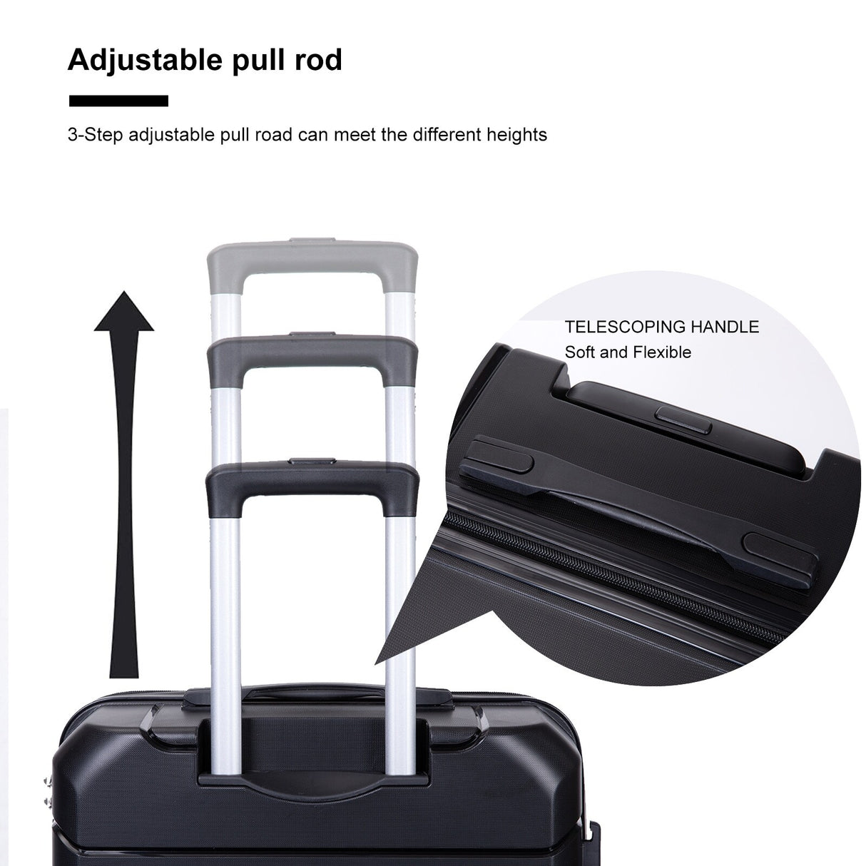 Hardshell Suitcase Spinner Wheels PP Luggage Sets Lightweight Durable Suitcase with TSA Lock,3-Piece Set (20/24/28)
