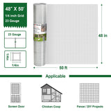 Hardware Cloth 1/4 Inch 23 Gauge, Square Chicken Wire Fencing Mesh Roll, Chicken Coop Wire Fence Raised Poultry Netting Cage