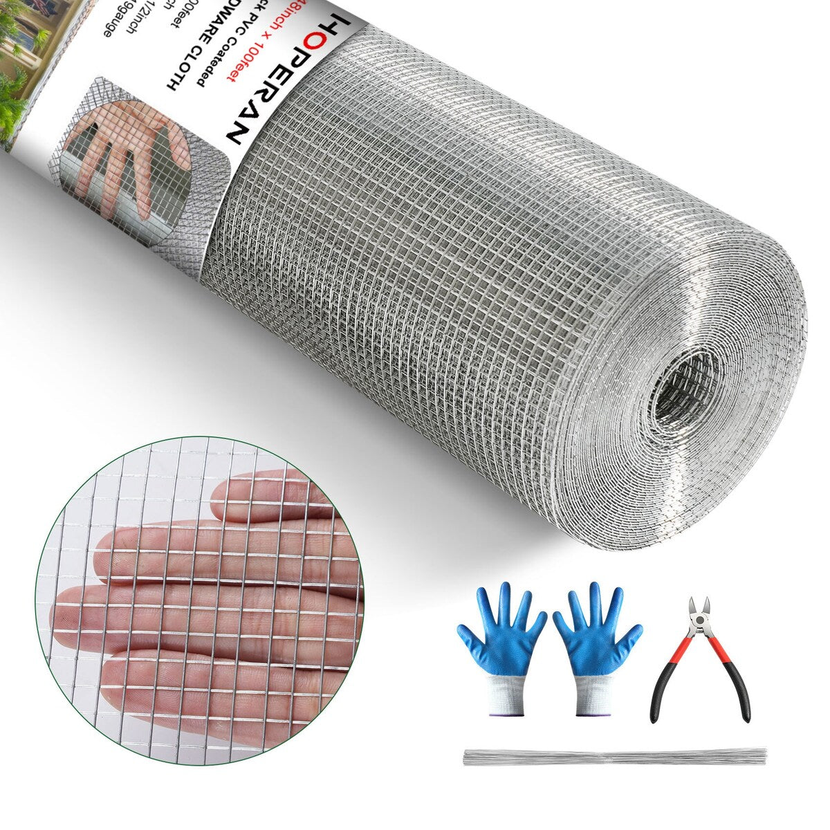 Hardware Cloth 1/4 Inch 23 Gauge, Square Chicken Wire Fencing Mesh Roll, Chicken Coop Wire Fence Raised Poultry Netting Cage