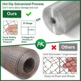 Hardware Cloth 1/4 Inch 23 Gauge, Square Chicken Wire Fencing Mesh Roll, Chicken Coop Wire Fence Raised Poultry Netting Cage