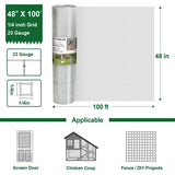 Hardware Cloth 1/4 Inch 23 Gauge, Square Chicken Wire Fencing Mesh Roll, Chicken Coop Wire Fence Raised Poultry Netting Cage