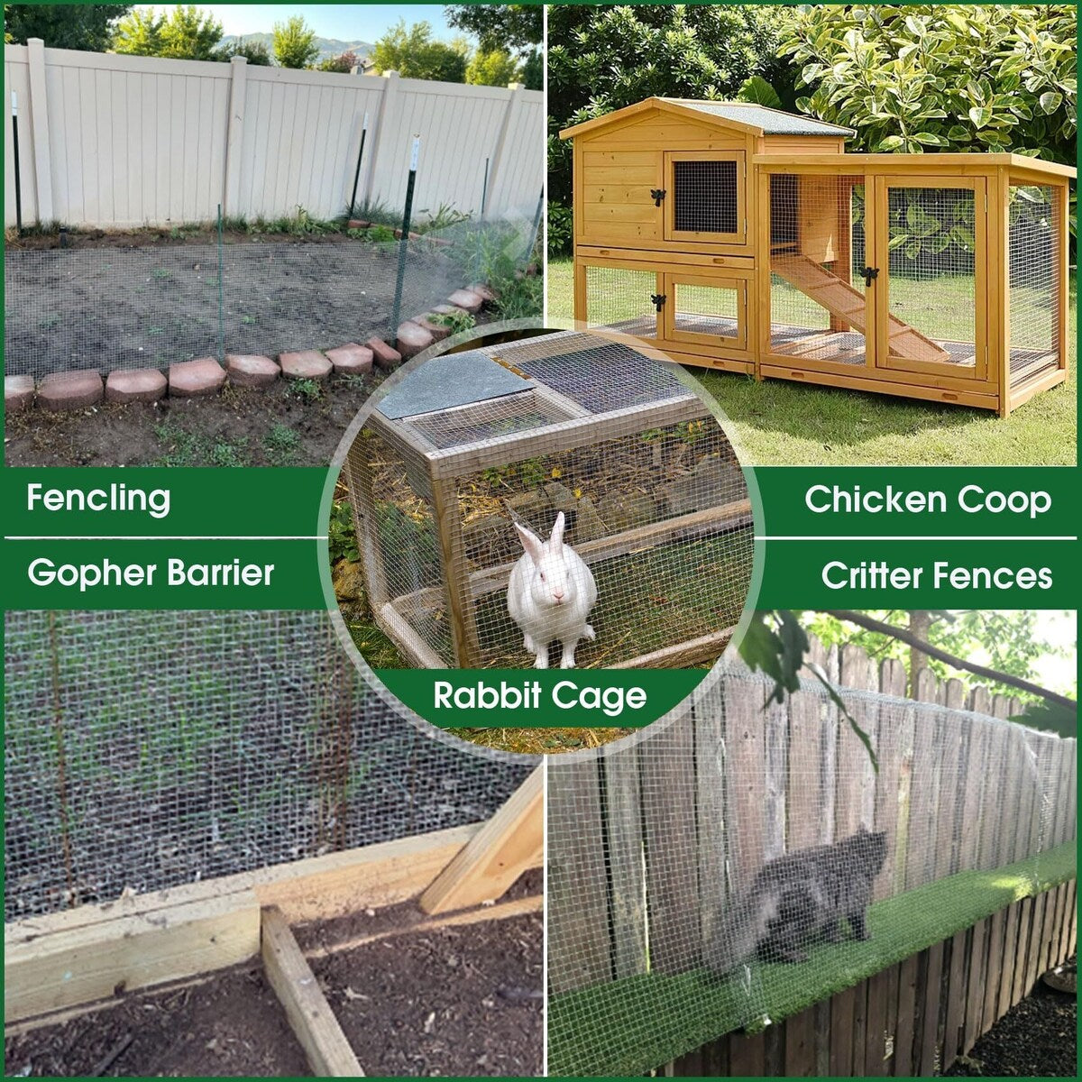 Hardware Cloth 1/4 Inch 23 Gauge, Square Chicken Wire Fencing Mesh Roll, Chicken Coop Wire Fence Raised Poultry Netting Cage