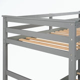 Hardwood Twin Over Twin Bunk Bed with Trundle and Staircase