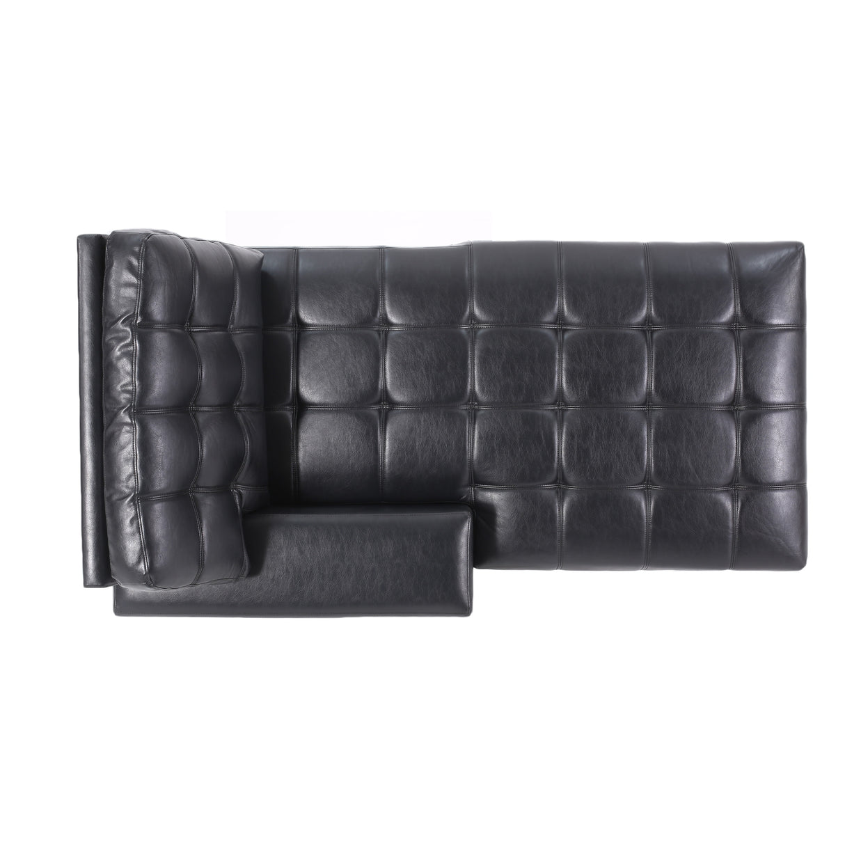 Harlar Faux Leather 3 Seater Sofa and Chaise Lounge Sectional Set by Christopher Knight Home