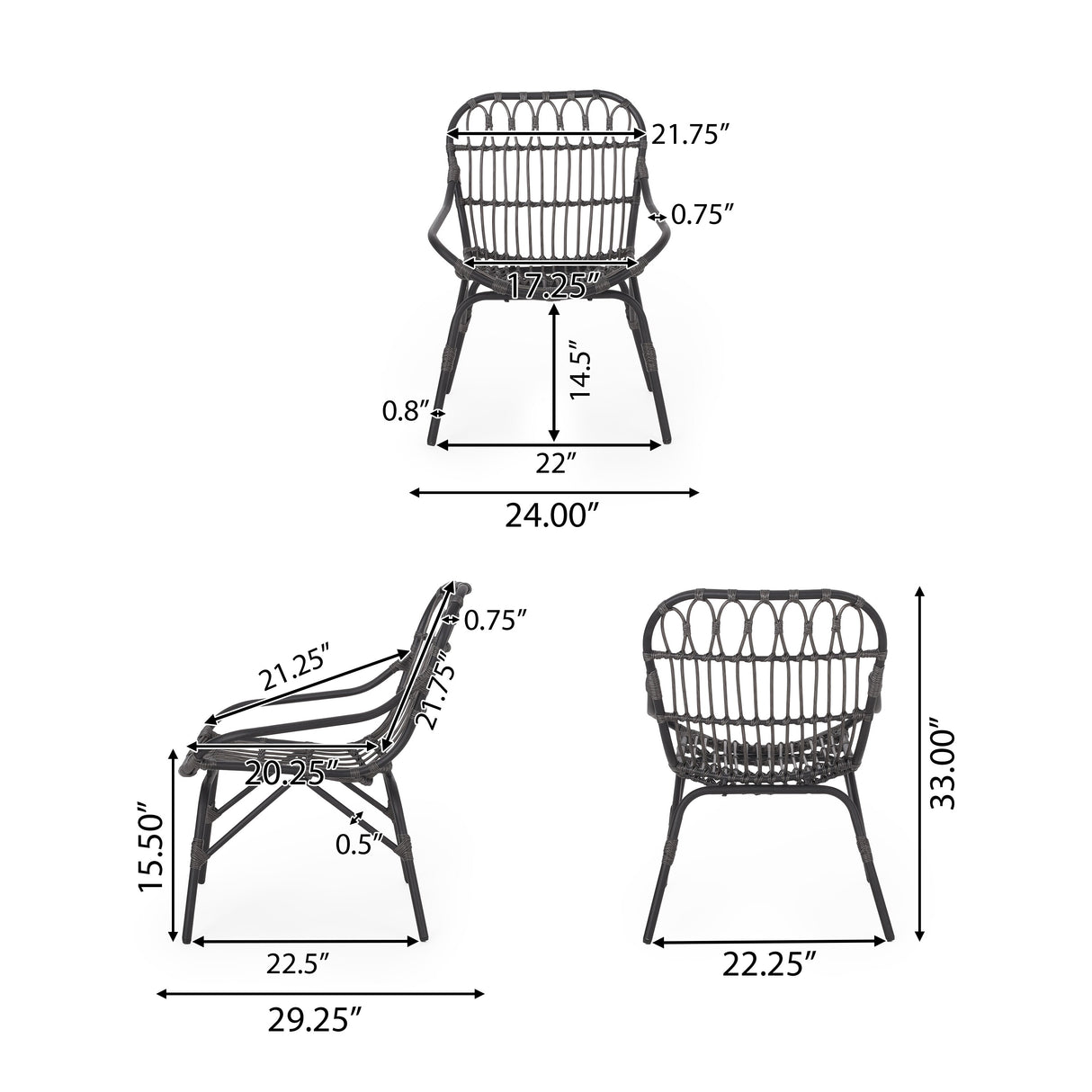 Harlem Wicker Outdoor Accent Chairs by Christopher Knight Home