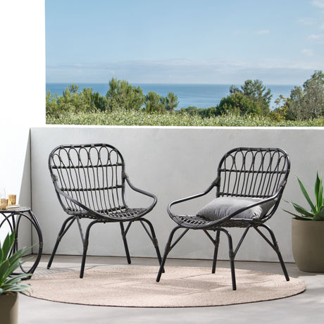 Harlem Wicker Outdoor Accent Chairs by Christopher Knight Home