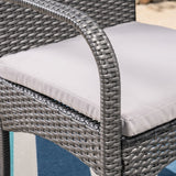 Harlowe Outdoor 7 Piece Wicker Dining Set with Cushions by Christopher Knight Home