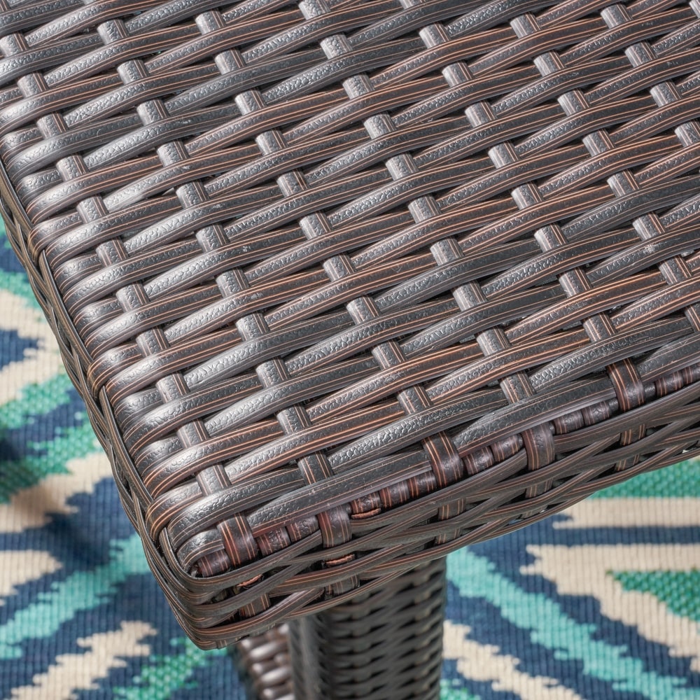 Harlowe Outdoor 7 Piece Wicker Dining Set with Cushions by Christopher Knight Home
