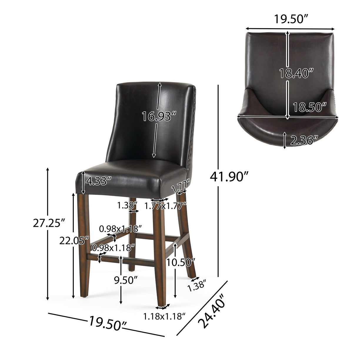 Harman 27-inch Bonded Leather Counter Stool (Set of 2) by Christopher Knight Home