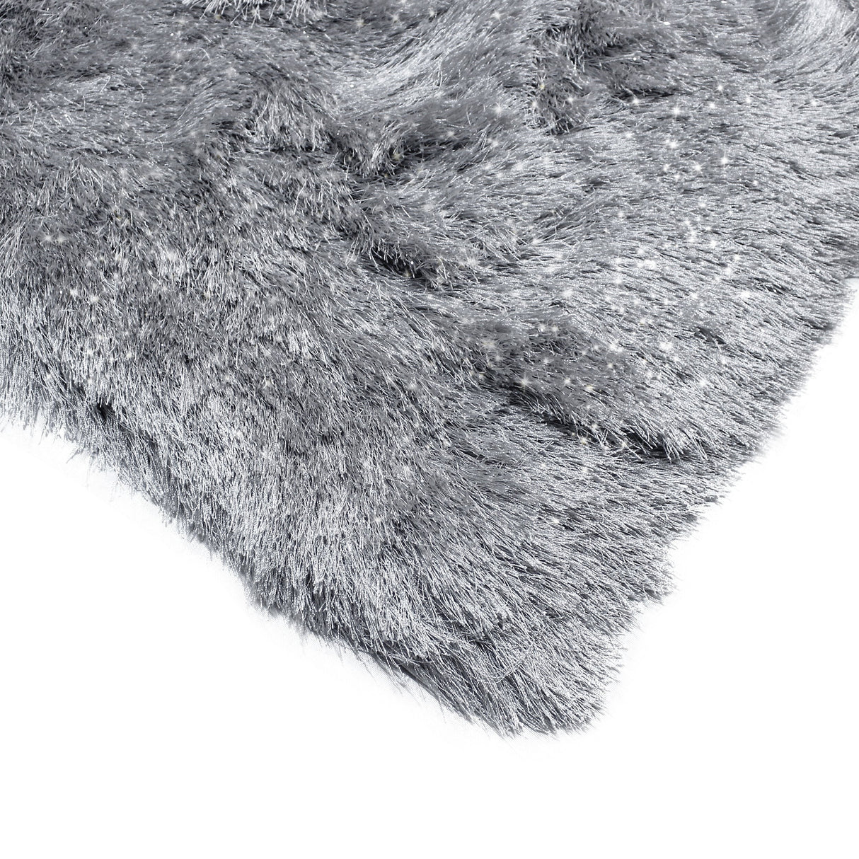 Blue Shimmer Shag Area Rug Thick Soft Pile Large Shaggy Carpet