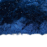 Blue Shimmer Shag Area Rug Thick Soft Pile Large Shaggy Carpet