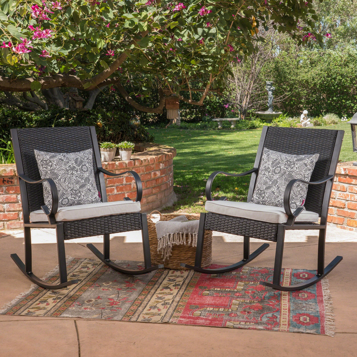 Harmony Outdoor Rocking Chair (Set of 2) by Christopher Knight Home