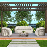 Harper 4-Piece Curved Barrel Patio Deep Seating Conversation Set