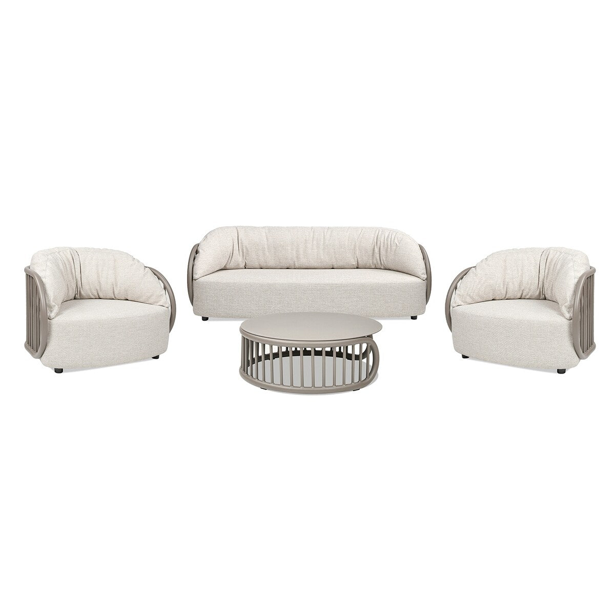 Harper 4-Piece Curved Barrel Patio Deep Seating Conversation Set