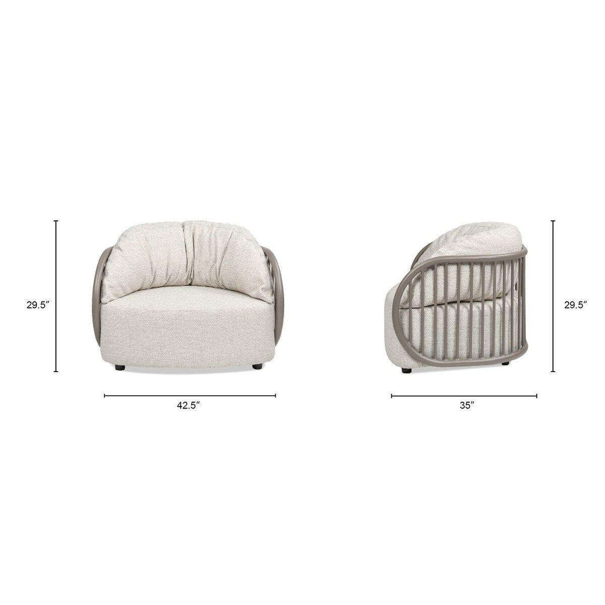 Harper 4-Piece Curved Barrel Patio Deep Seating Conversation Set
