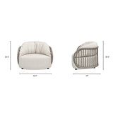 Harper 4-Piece Curved Barrel Patio Deep Seating Conversation Set