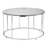 Silver Orchid Olivia Chrome Round Cocktail Table