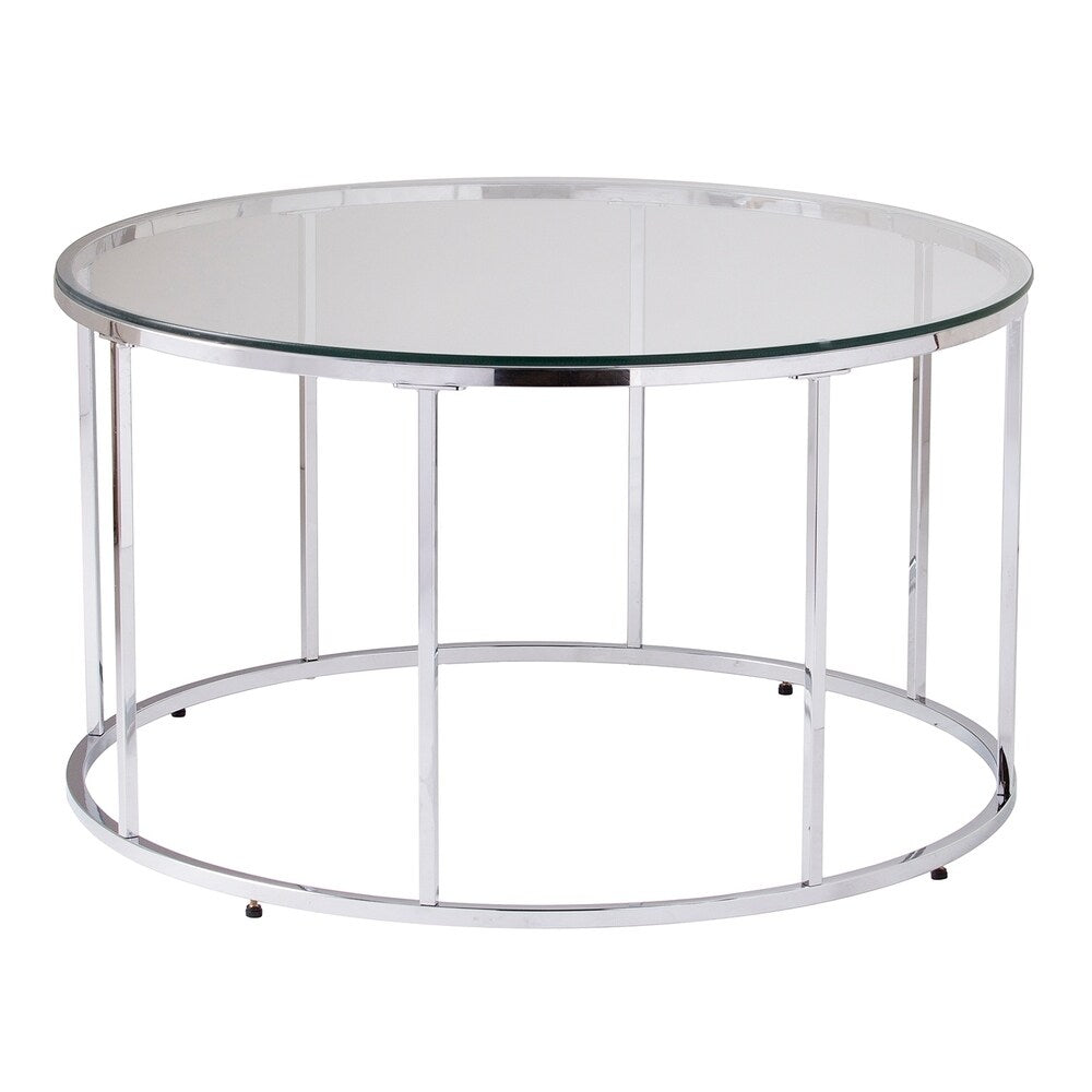 Silver Orchid Olivia Chrome Round Cocktail Table