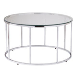 Silver Orchid Olivia Chrome Round Cocktail Table