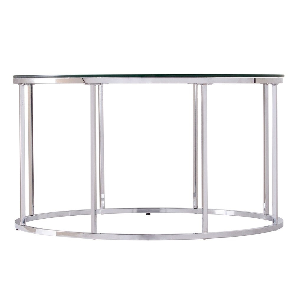 Silver Orchid Olivia Chrome Round Cocktail Table