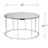 Silver Orchid Olivia Chrome Round Cocktail Table