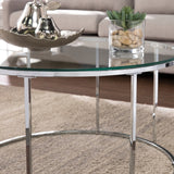 Silver Orchid Olivia Chrome Round Cocktail Table