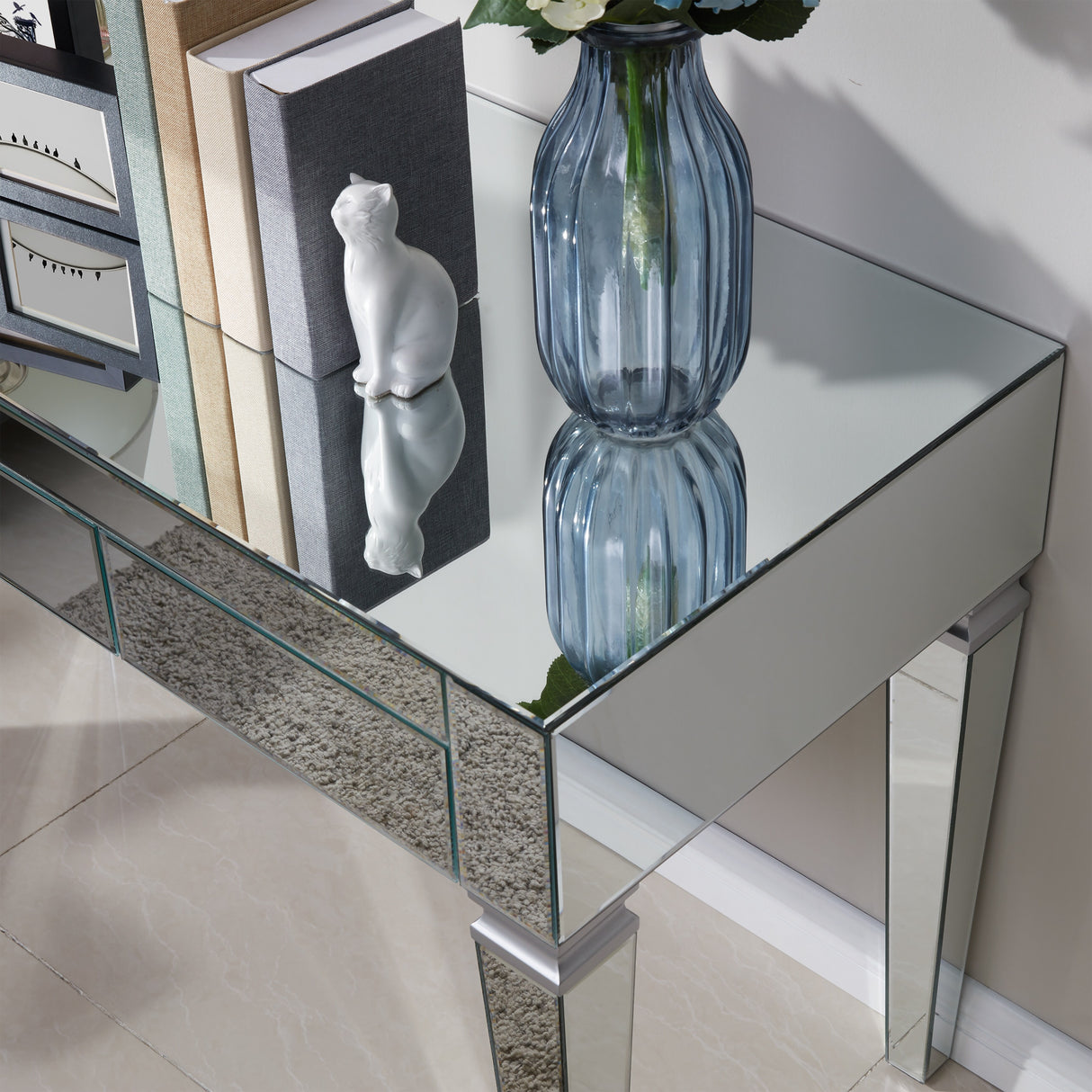 Dakota Silver Mirrored Desk