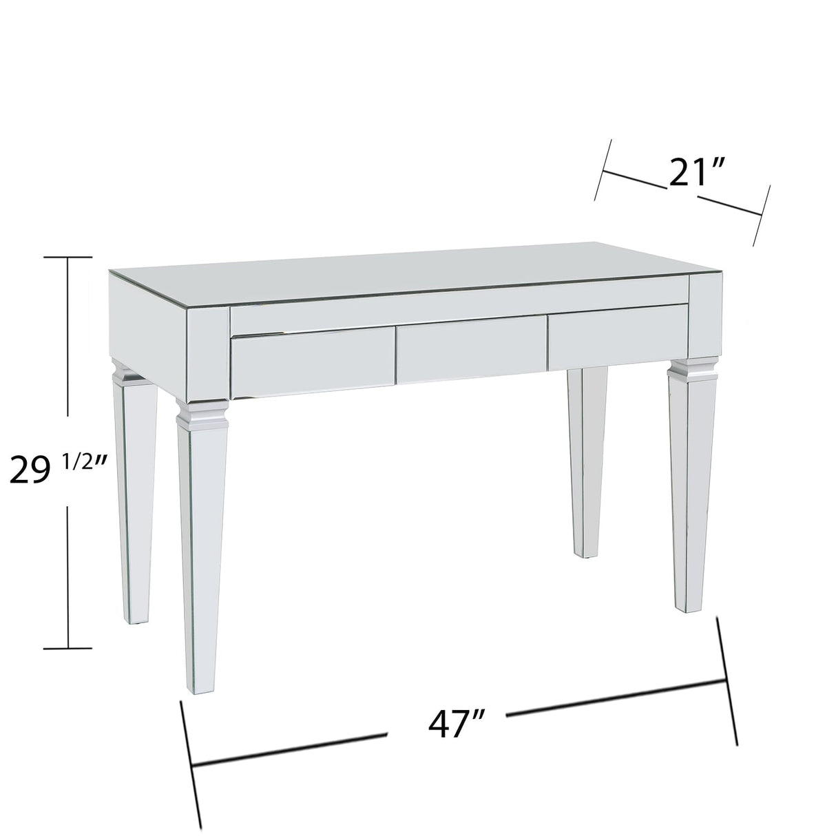 Dakota Silver Mirrored Desk