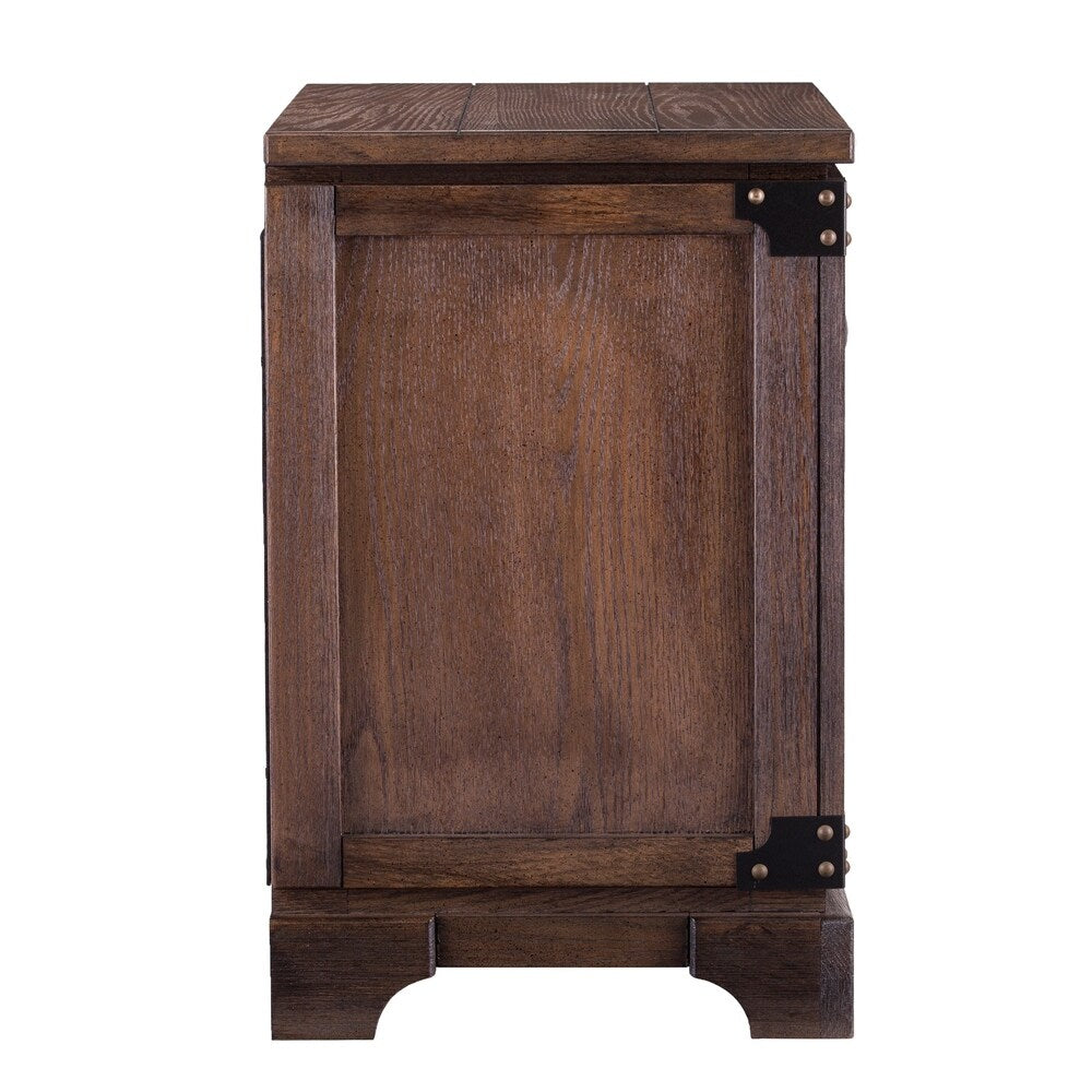 Carbon Loft Ostwald Antiqued Whiskey Maple Double-drawer Nightstand