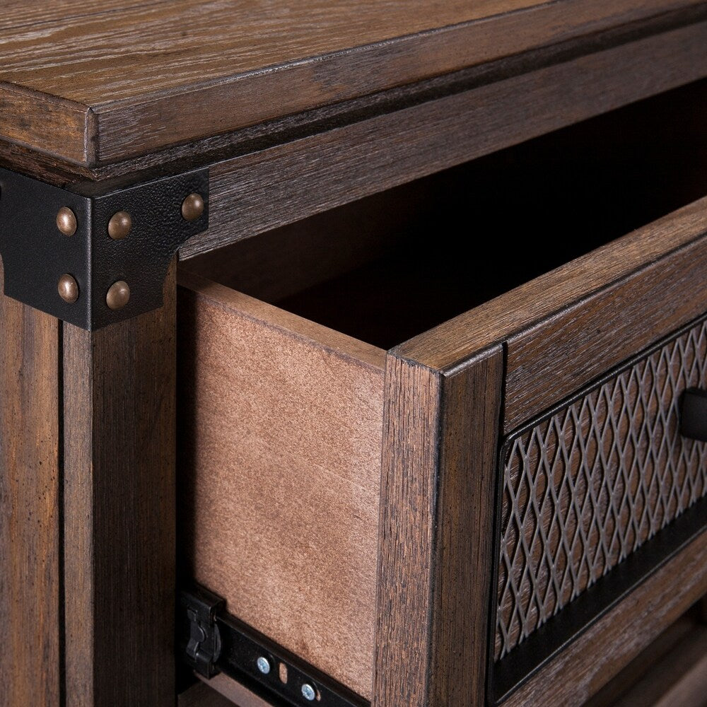 Carbon Loft Ostwald Antiqued Whiskey Maple Double-drawer Nightstand
