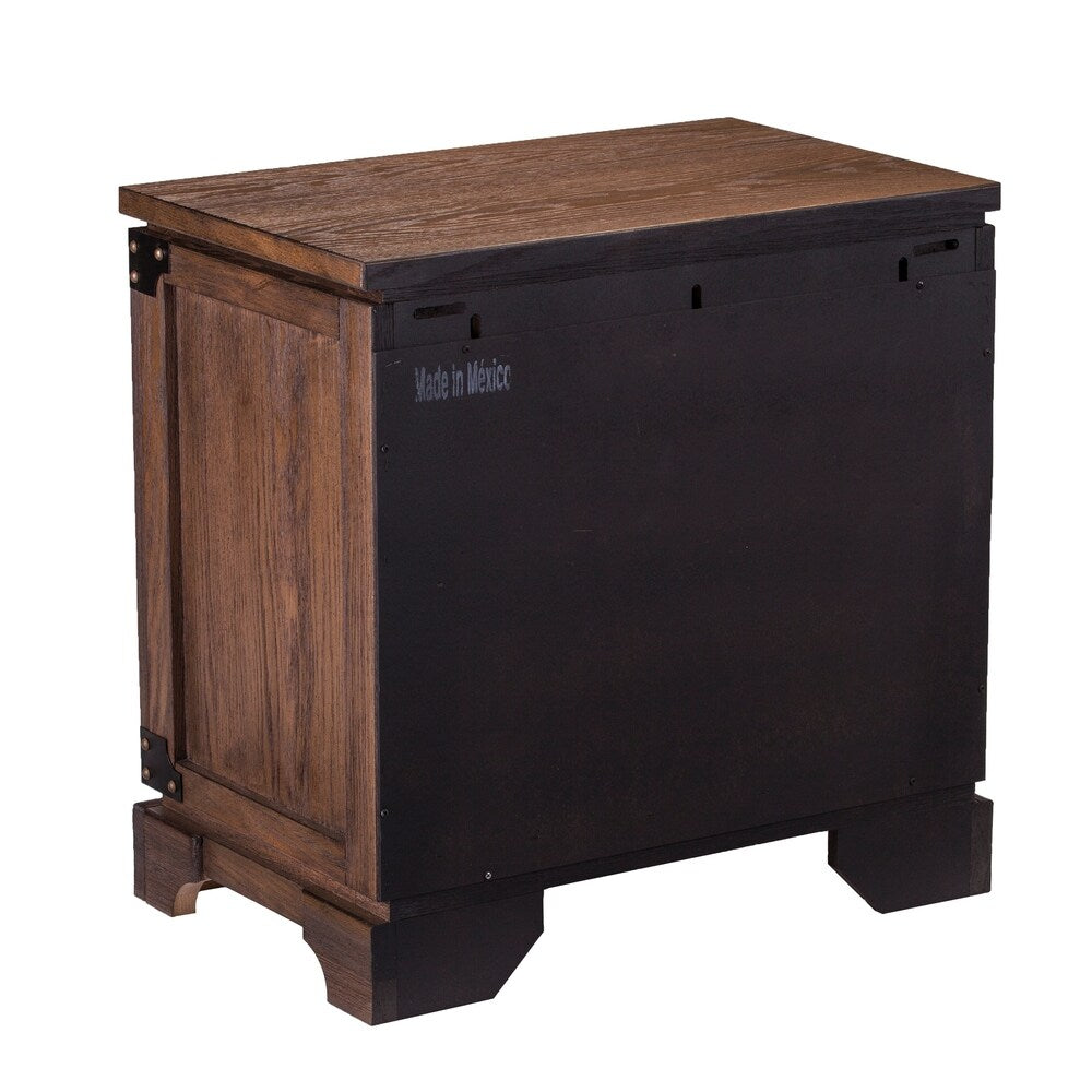 Carbon Loft Ostwald Antiqued Whiskey Maple Double-drawer Nightstand