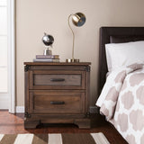Carbon Loft Ostwald Antiqued Whiskey Maple Double-drawer Nightstand