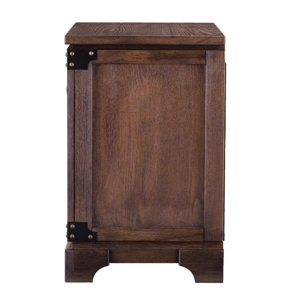 Carbon Loft Ostwald Antiqued Whiskey Maple Double-drawer Nightstand