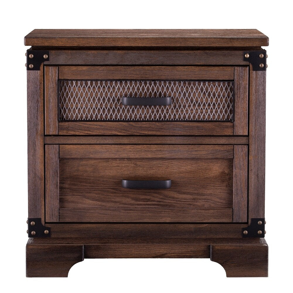 Carbon Loft Ostwald Antiqued Whiskey Maple Double-drawer Nightstand