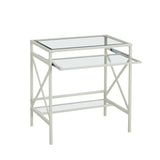 SEI Furniture Ensley Metal/Glass Small-Space Desk - White