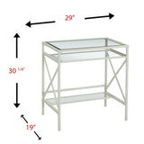 SEI Furniture Ensley Metal/Glass Small-Space Desk - White