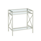 SEI Furniture Ensley Metal/Glass Small-Space Desk - White