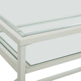 SEI Furniture Ensley Metal/Glass Small-Space Desk - White