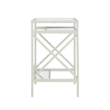 SEI Furniture Ensley Metal/Glass Small-Space Desk - White