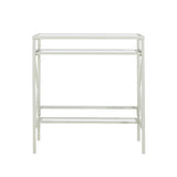 SEI Furniture Ensley Metal/Glass Small-Space Desk - White