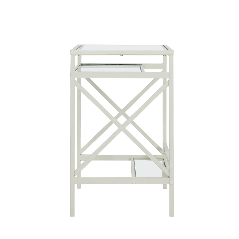 SEI Furniture Ensley Metal/Glass Small-Space Desk - White