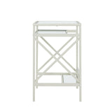 SEI Furniture Ensley Metal/Glass Small-Space Desk - White