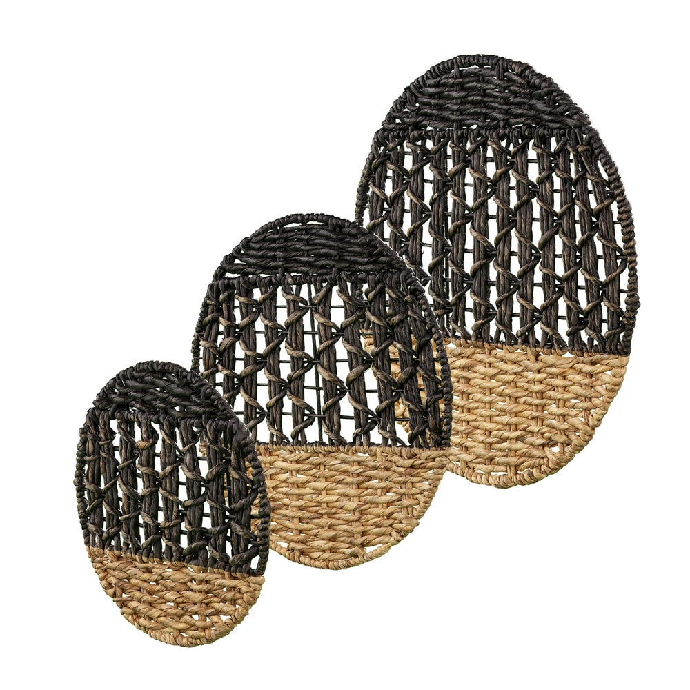 SEI Furniture Terraza 2-tone Woven Water Hyacinth Wall Decor (Set of 3)