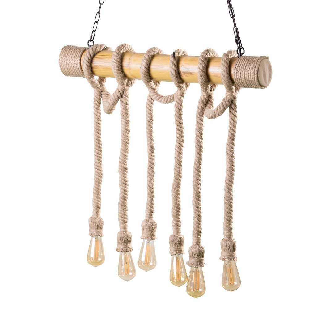 The Curated Nomad Merlin Natural 6-rope Island Pendant Light