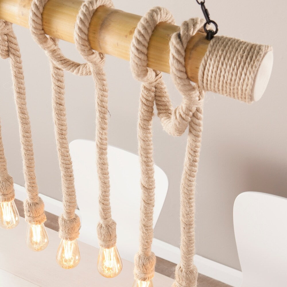 The Curated Nomad Merlin Natural 6-rope Island Pendant Light