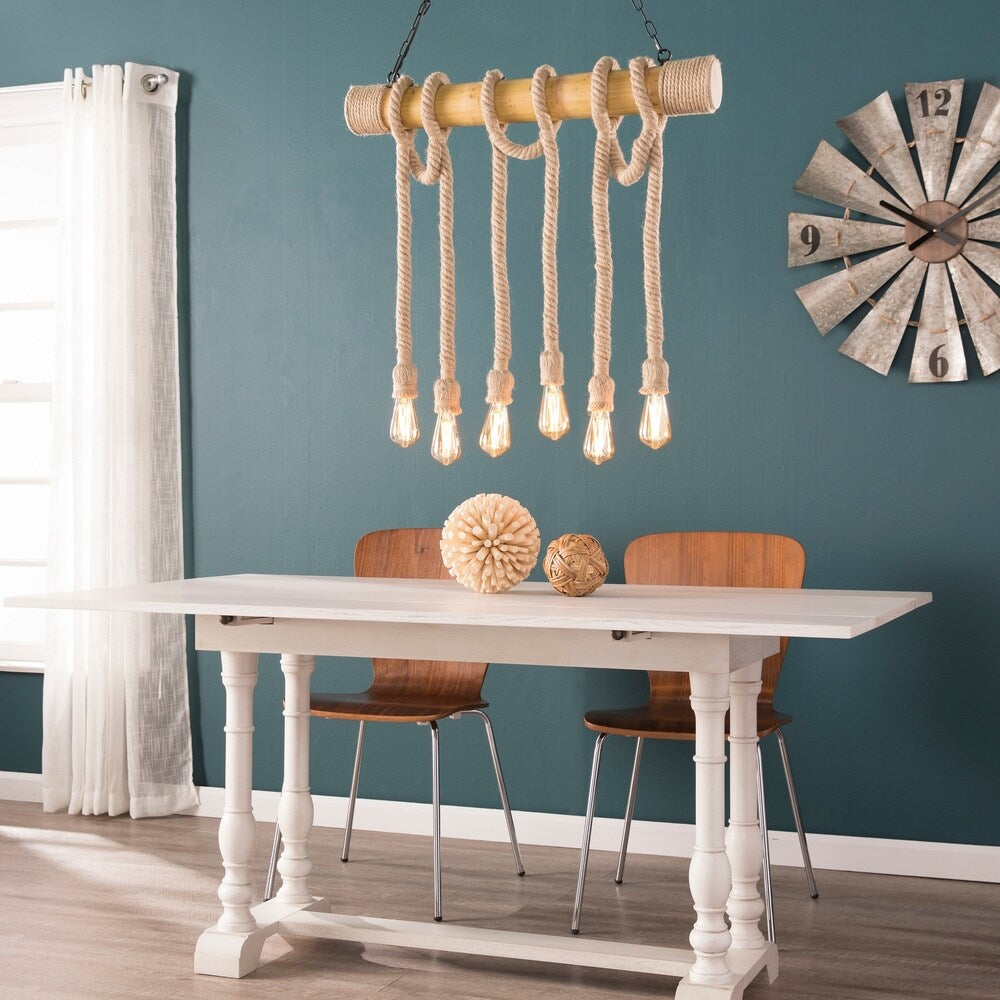 The Curated Nomad Merlin Natural 6-rope Island Pendant Light