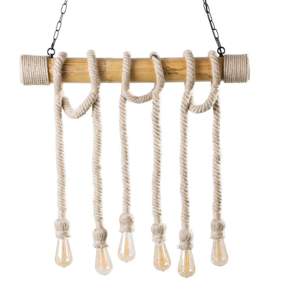 The Curated Nomad Merlin Natural 6-rope Island Pendant Light