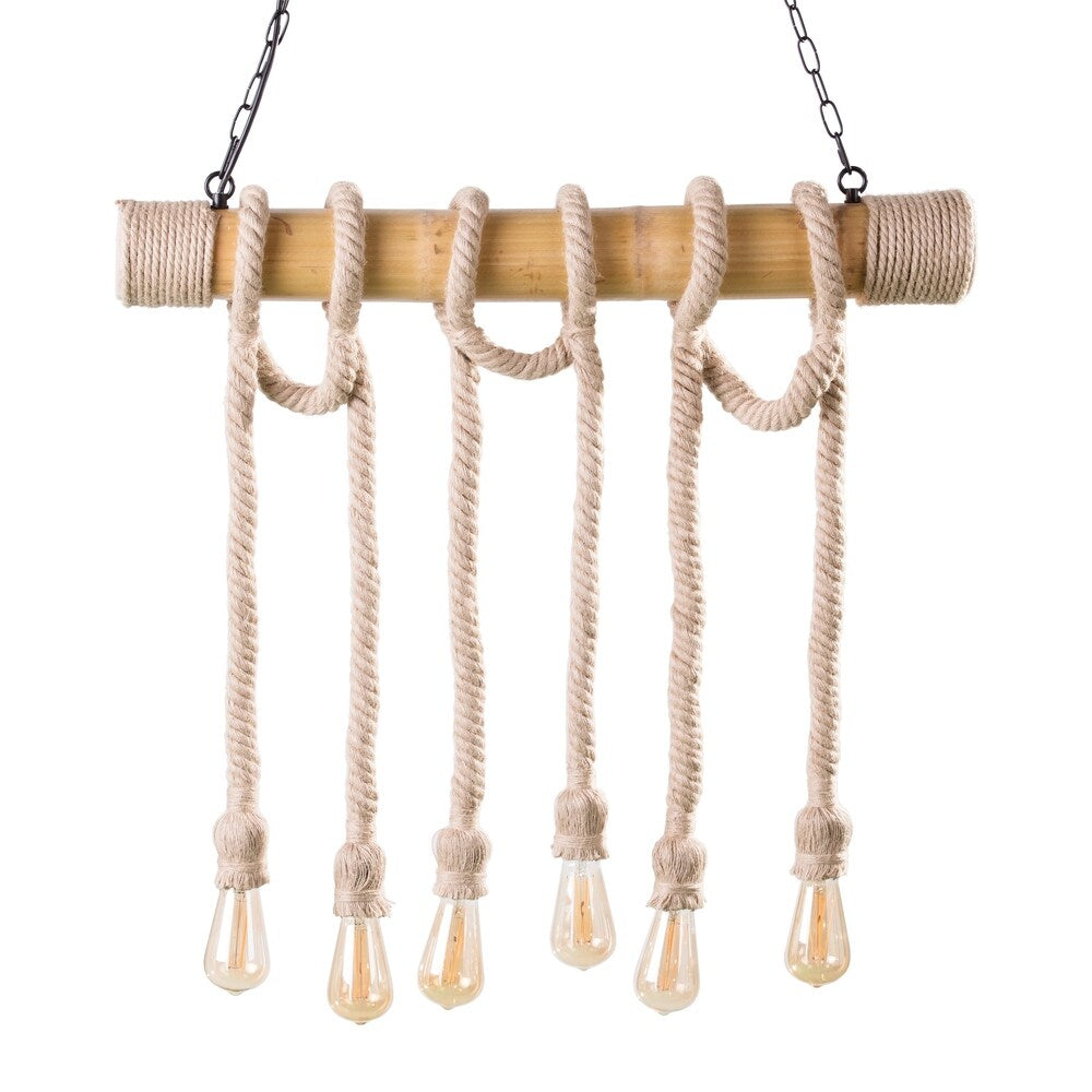 The Curated Nomad Merlin Natural 6-rope Island Pendant Light