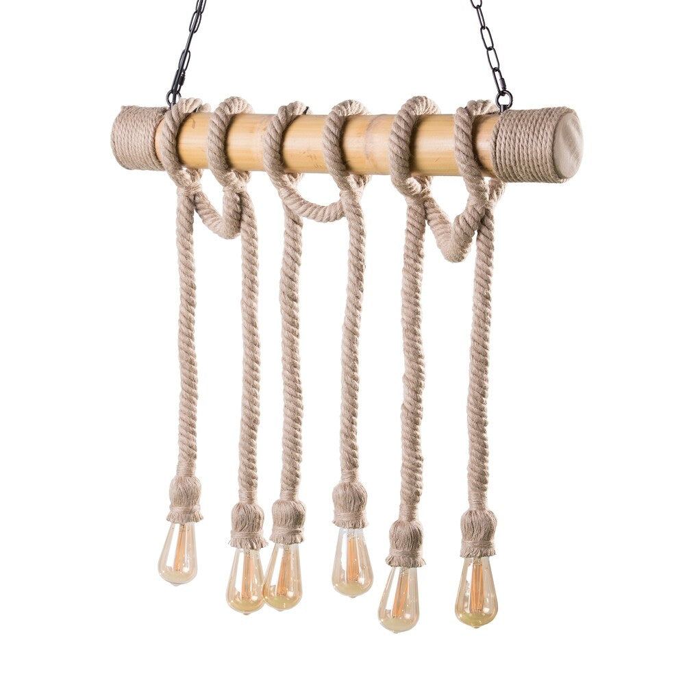 The Curated Nomad Merlin Natural 6-rope Island Pendant Light