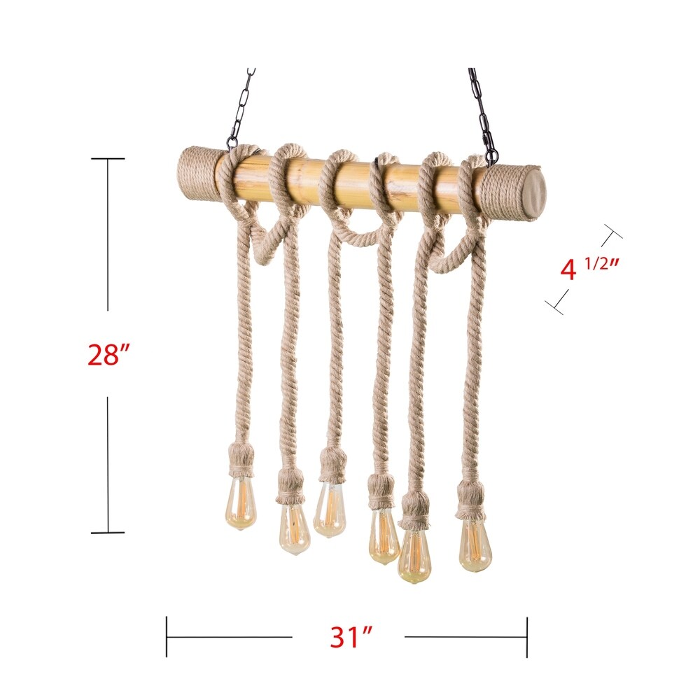 The Curated Nomad Merlin Natural 6-rope Island Pendant Light